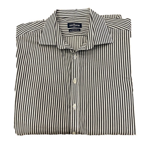 Cafe Coton Paris | Dress Shirt | Gray/White | Striped Long Sleeved Shirt